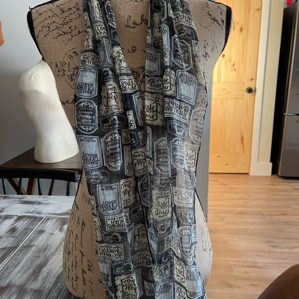 Halloween Scarf Tombstones Trick or Treat NWT